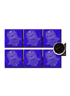 اشتري طقم قاعدة الأكواب 6 قطع Blue/Light Purple 7x7 سنتيمتر في مصر