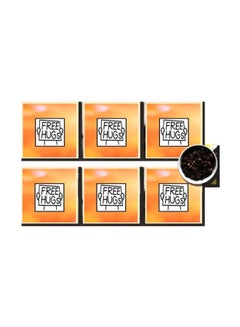 Buy 6-Piece Printed Coaster Set Orange/Black/White 7x7cm in Egypt