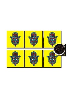 Buy Set Of 6 Decorative Coasters Yellow/Blue/Red 7x7cm in Egypt