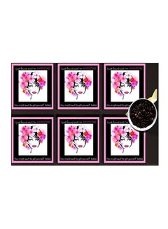 Buy 6-Piece Coaster Set Black/White/Pink 7x7cm in Egypt