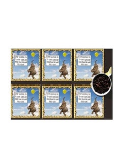 Buy 6-Piece Coaster Set Blue/Yellow/Grey 7x7cm in Egypt