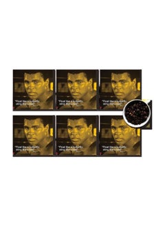 اشتري 6-Piece Coaster Set Gold/Black 7x7 centimeter في مصر