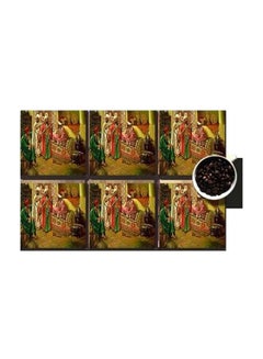 Buy 6-Piece Coaster Set Multicolour 7x7cm in Egypt