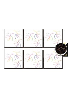 Buy 6-Piece Coasters Set White/Pink/Blue 7x7cm in Egypt