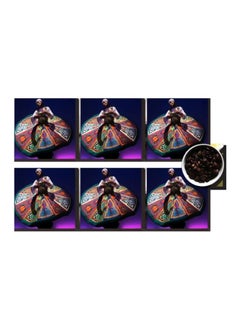 Buy 6-Piece Decorative Coaster Multicolour 7x7cm in Egypt