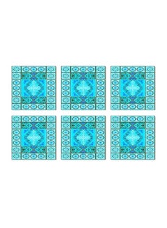 Buy 6-Piece Coaster Set Blue 7x7cm in Egypt