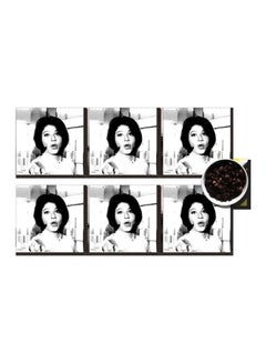 Buy 6-Piece Coasters Set Black/White 7x7cm in Egypt