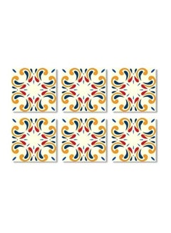 Buy Set Of 6 Decorative Coaster Multicolour 7x7cm in Egypt