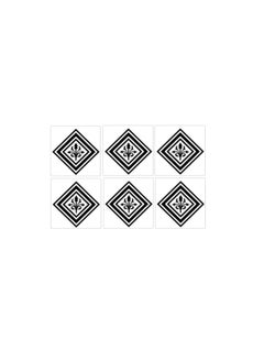 Buy 6-Piece Coasters Set Black/White 7x7cm in Egypt