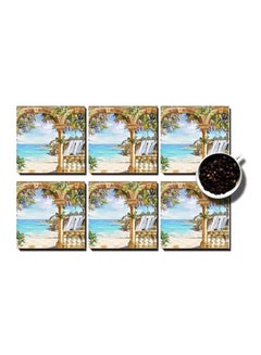 Buy 6-Piece Coaster Set Multicolour 9x9cm in Egypt