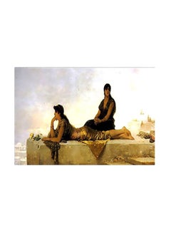 Buy Decorative Wall Painting White/Beige/Black 31x45cm in Egypt