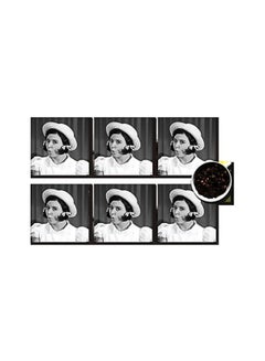 Buy 6-Piece Coasters Set White/Black 7x7cm in Egypt