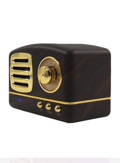 Buy Classic Retro Portable Bluetooth Speaker Brown/Gold in Saudi Arabia