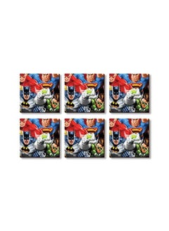 Buy Pack Of 6 Avengers Printed Coasters Blue/Red/White 9x9cm in Egypt
