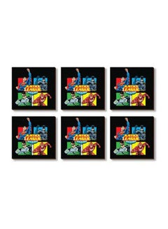 Buy Pack Of 6 Justice League Printed Decorative Tea Coaster Multicolour 9x9cm in Egypt