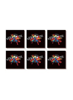 Buy 6-Piece Coaster Set Multicolour 9x9cm in Egypt