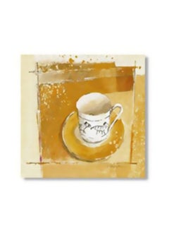 Buy Decorative Wall Art With Frame Yellow/White/Beige 15x15cm in Egypt