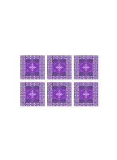 اشتري 6-Piece Printed Coaster Purple/Black 9x9 سنتيمتر في مصر