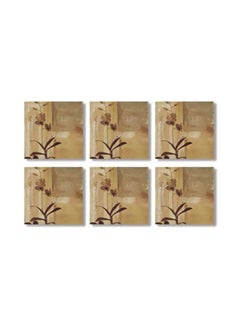 Buy 6-Piece Decorative Tea Coaster Set Multicolour 9x9cm in Egypt