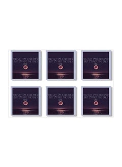 Buy 6-Piece Coaster Set Black/Purple/Blue 9x9cm in Egypt