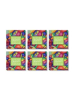 Buy 6-Piece Printed Coaster Set Green/Pink/Blue 9x9cm in Egypt