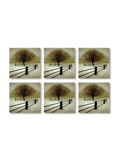 Buy 6-Piece Decorative Coaster Multicolour 9x9cm in Egypt