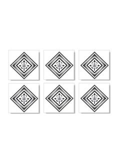 Buy 6-Piece Coaster Set White/Grey 9x9cm in Egypt