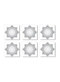 اشتري 6-Piece Decorative Coaster White/Grey 9×9 centimeter في مصر