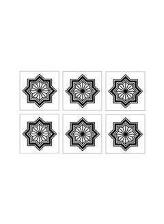 Buy 6-Piece Decorative Coasters Black/White 9×9cm in Egypt