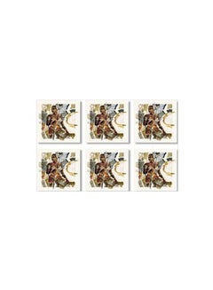 Buy 6-Piece Coaster Set Multicolour 9x9cm in Egypt