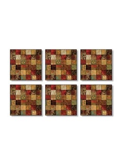 Buy 6-Piece Decorative Tea Coasters Multicolour 9x9cm in Egypt