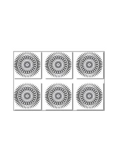 Buy 6-Piece Coaster Set Black/White 9x9cm in Egypt