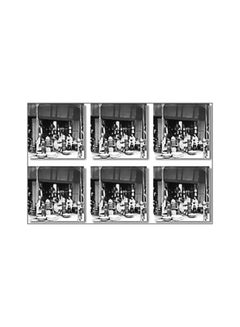 Buy 6-Piece Coaster Set Black/White 9x9cm in Egypt