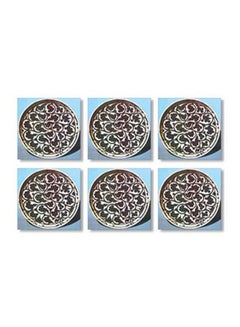 Buy 6-Piece Decorative Coaster Set Multicolour 9x9cm in Egypt