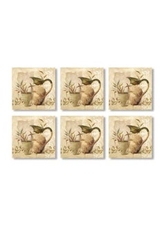 Buy 6-Piece Decorative Coaster Set Multicolour 9x9cm in Egypt