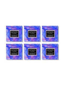 Buy 6-Piece Decorative Coaster Set Blue/Black/White 9x9cm in Egypt