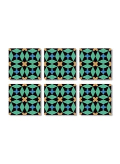 اشتري 6-Piece Tea Coaster Set أخضر/أسود 9x9 سنتيمتر في مصر