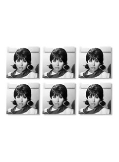 Buy 6-Piece Coaster Set Black/White 9x9cm in Egypt