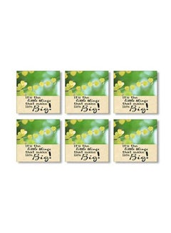Buy 6-Piece Printed Tea Coaster Green/Yellow/Black 9x9cm in Egypt