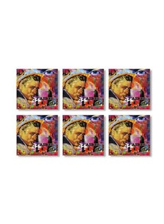 Buy 6-Piece Coaster Set Multicolour 9x9cm in Egypt