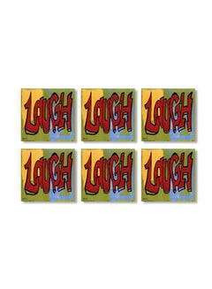 Buy 6-Piece Printed Coasters Green/Yellow/Red 9x9cm in Egypt