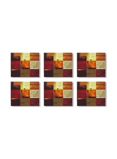 Buy 6-Piece Coaster Set Multicolour 9x9cm in Egypt