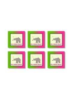 Buy 6-Piece Decorative Coaster Set Multicolour 9x9cm in Egypt