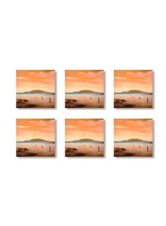 اشتري 6-Piece Tea Coasters Set Beige/Brown 9x9 سنتيمتر في مصر