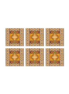 Buy 6-Piece Tea Coasters Set Yellow 9x9cm in Egypt