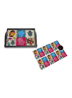 Buy 6-Piece Coaster With Tray Set Multicolour in Egypt