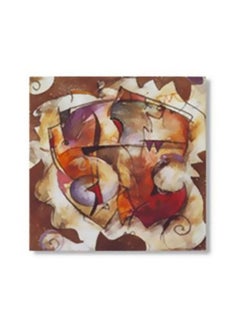 Buy Decorative Wall Painting With Frame White/Beige/Brown 24x24cm in Egypt