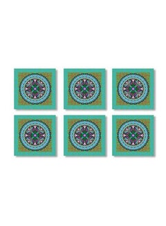 Buy 6-Piece Coaster Set Multicolour 9x9cm in Egypt