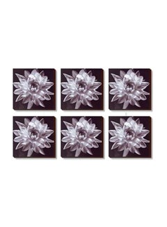 Buy 6-Piece Coaster Set White/Black 9x9cm in Egypt