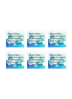 Buy 6-Piece Coaster Set Blue/White/Black 9x9cm in Egypt